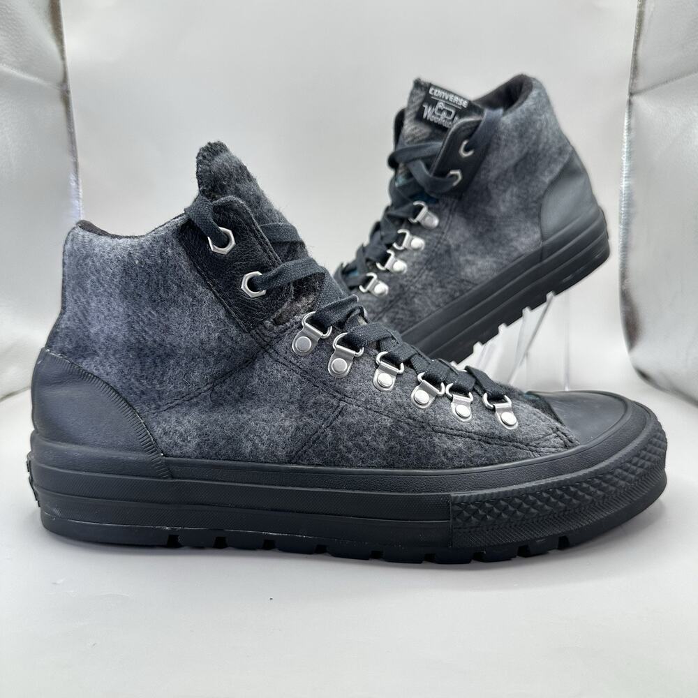 Woolrich x Converse Men’s 9 US Chuck Taylor All Star Street Hiker Black Plaid